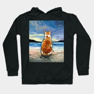 Beach Days - Orange and White Tabby Hoodie